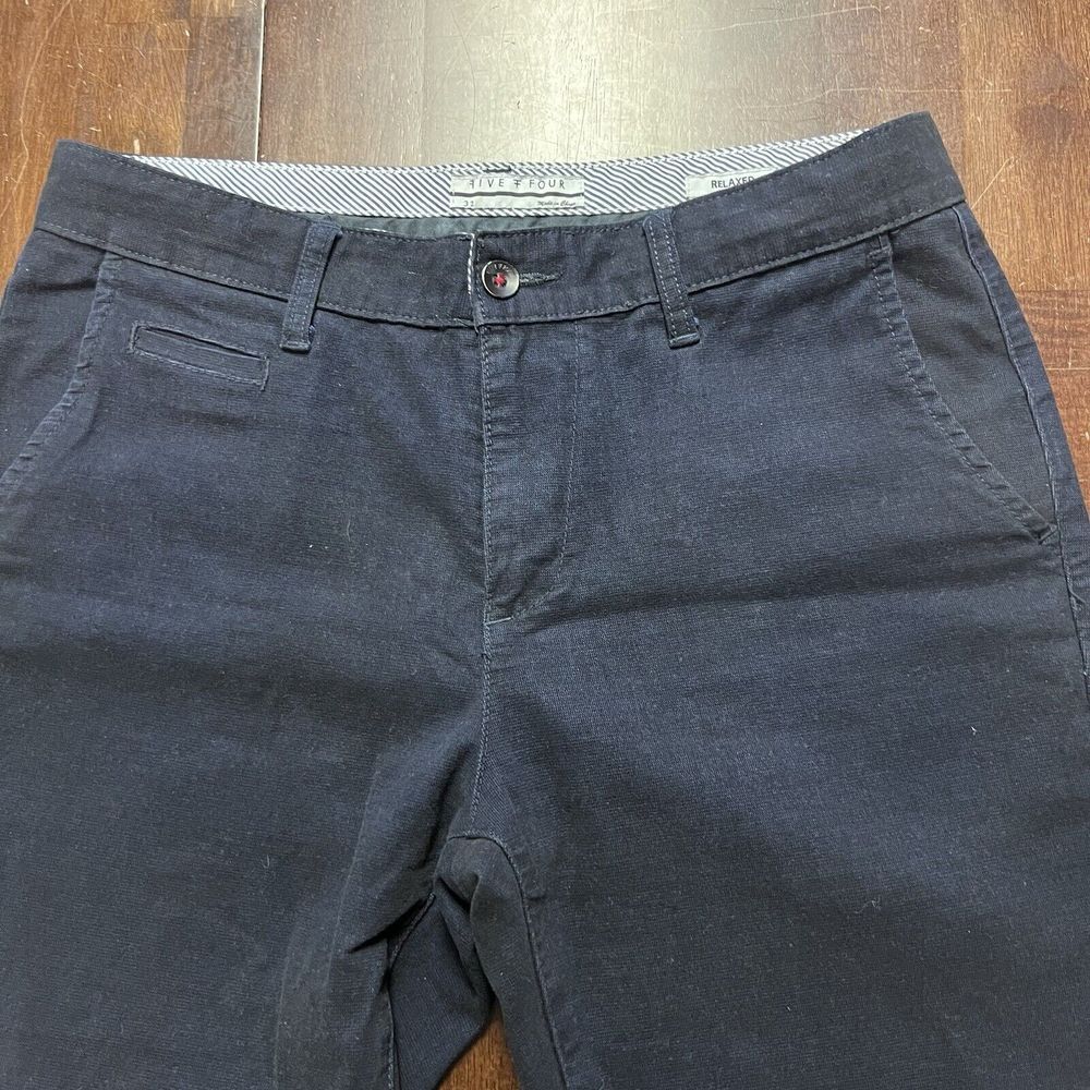 Five Four Pants Mens 32 (fits 34x31) Navy Flat Front Chino Golf Straight Leg - Picture 3 of 10